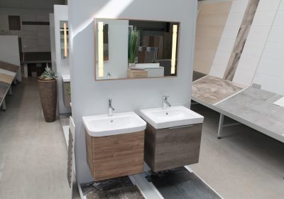 Waschtischkombination Villeroy & Boch Eiche graphit und Eiche castello